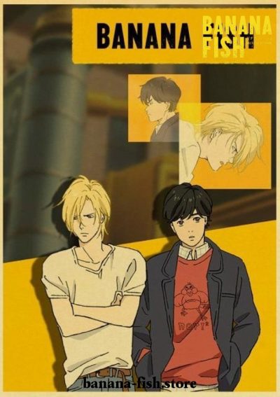 2021 Banana Fish Couple Vintage Kraft Paper Poster