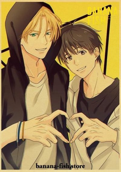 2021 Cute Eiji & Ash Banana Fish Vintage Kraft Paper Poster