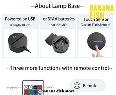 Banana Fish Ash Lynx And Eiji Okumura 3D Led Night Light