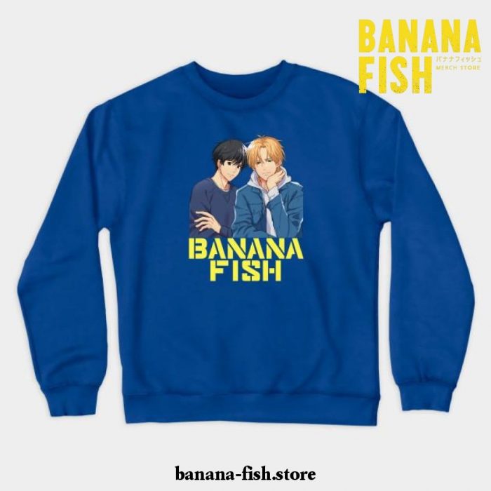 Banana Fish Ash Lynx Anime Crewneck Sweatshirt Blue / S