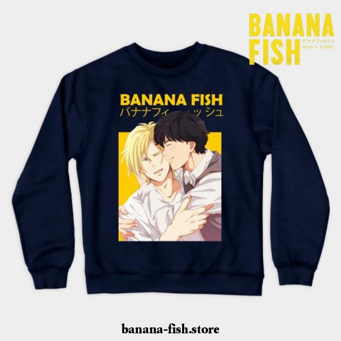 Banana Fish Ash Lynx Eiji Okumura Anime Crewneck Sweatshirt 02 Navy Blue / S