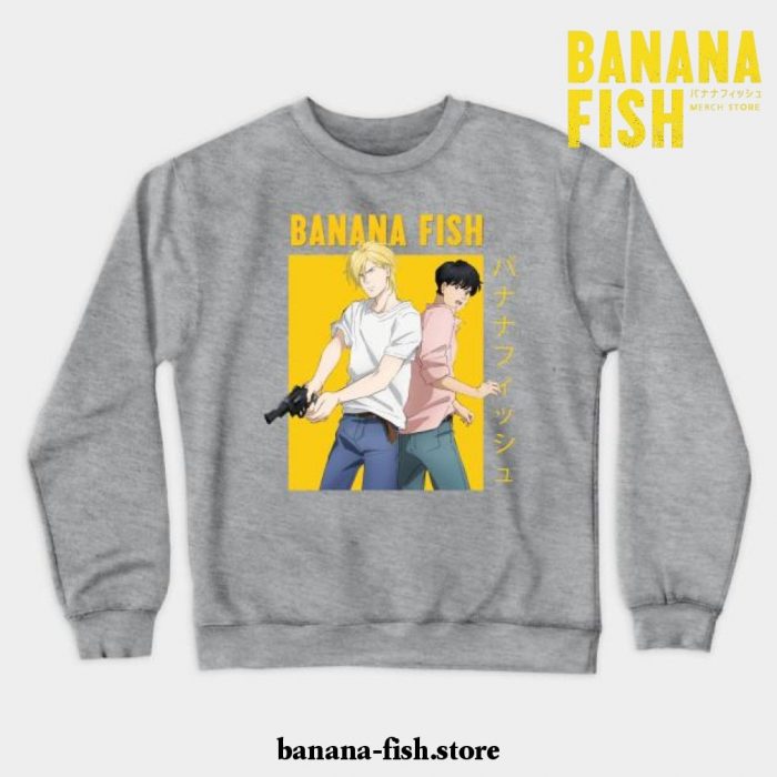 Banana Fish Ash Lynx Eiji Okumura Yaoi Anime Crewneck Sweatshirt Gray / S