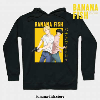 Banana Fish Ash Lynx Eiji Okumura Yaoi Anime Hoodie Black / S