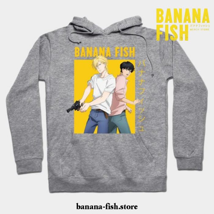 Banana Fish Ash Lynx Eiji Okumura Yaoi Anime Hoodie Gray / S