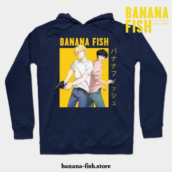 Banana Fish Ash Lynx Eiji Okumura Yaoi Anime Hoodie Navy Blue / S