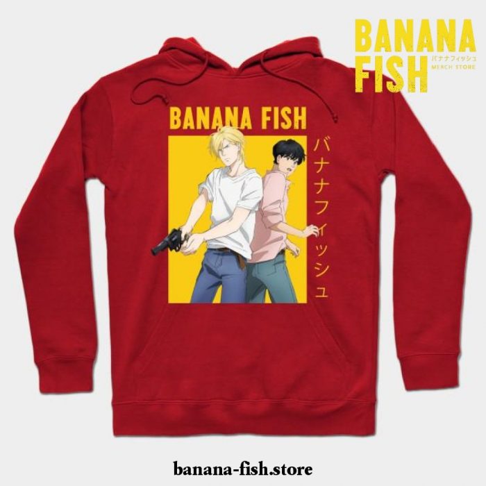 Banana Fish Ash Lynx Eiji Okumura Yaoi Anime Hoodie Red / S