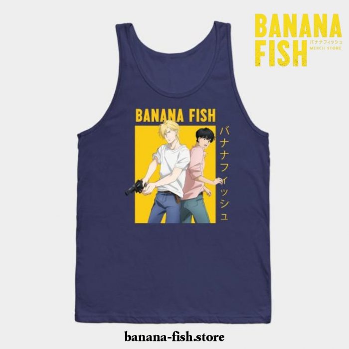 Banana Fish Ash Lynx Eiji Okumura Yaoi Anime Tank Top Navy Blue / S