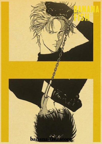 Banana Fish Faces Vintage Kraft Paper Poster