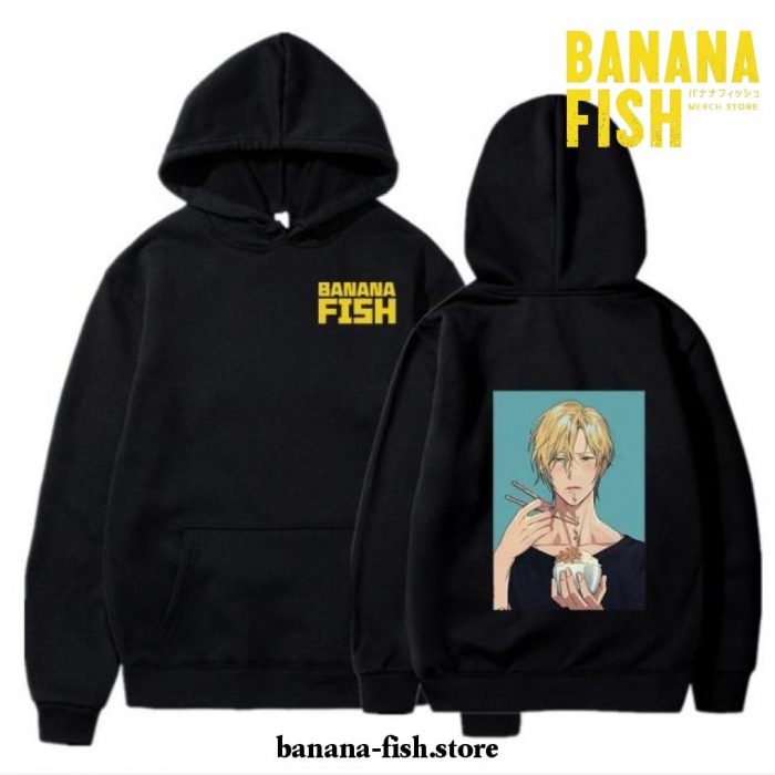 Banana Fish Hoodie - Ash Lynx & Eiji Okumura Couples Hip Hop Streetwear Black / Xs