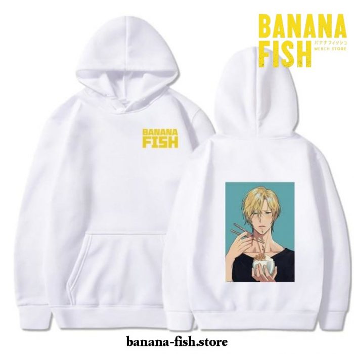 Banana Fish Hoodie - Ash Lynx & Eiji Okumura Couples Hip Hop Streetwear White / Xs