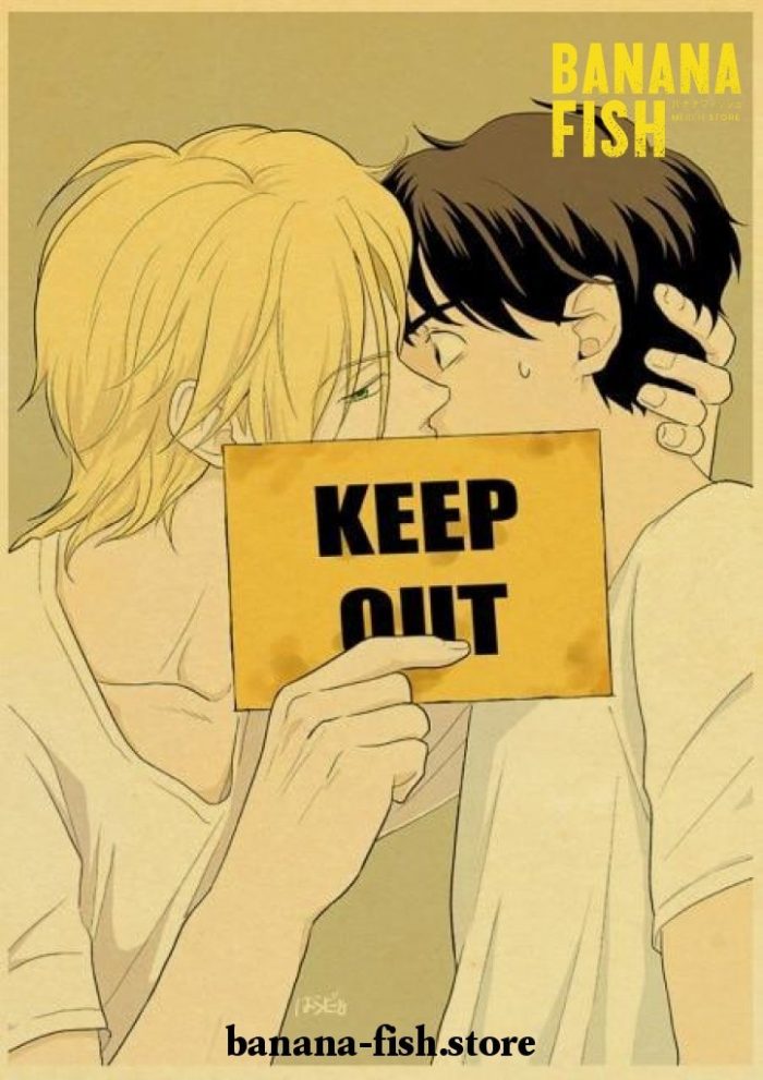 Banana Fish Keep Out Vintage Kraft Paper Poster