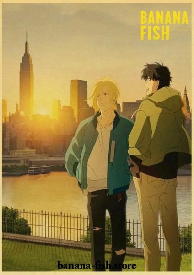 Banana Fish Sunset Vintage Kraft Paper Poster