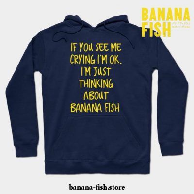 Crying Over Banana Fish Hoodie Navy Blue / S