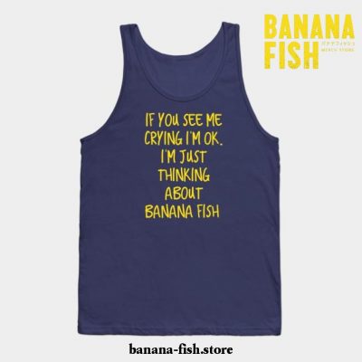 Crying Over Banana Fish Tank Top Navy Blue / S