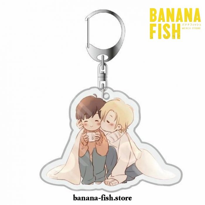 Cute Banana Fish Couple Acrylic Keychain