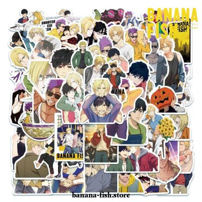 New Style 10/50Pcs Packs Banana Fish Graffiti Stickers Waterproof