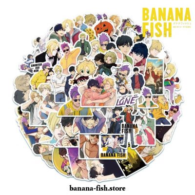 New Style 10/50Pcs Packs Banana Fish Graffiti Stickers Waterproof