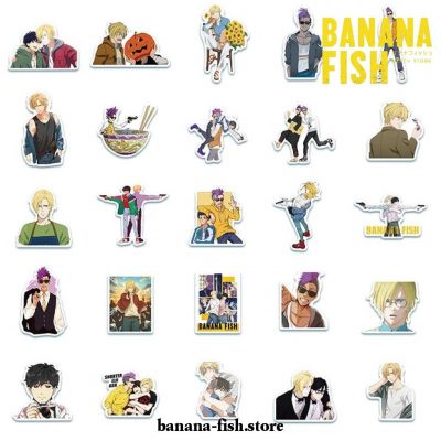 New Style 10/50Pcs Packs Banana Fish Graffiti Stickers Waterproof