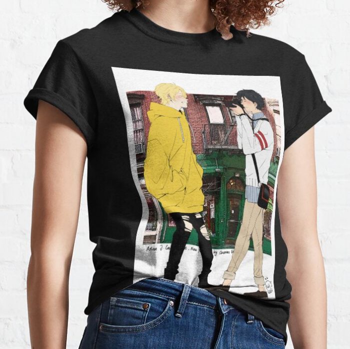 Banana Fish - Ash Lynx And Eiji Okumura In New York T-Shirt Official Cow Anime Merch