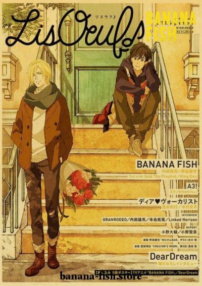 Autumn Banana Fish Vintage Kraft Paper Poster