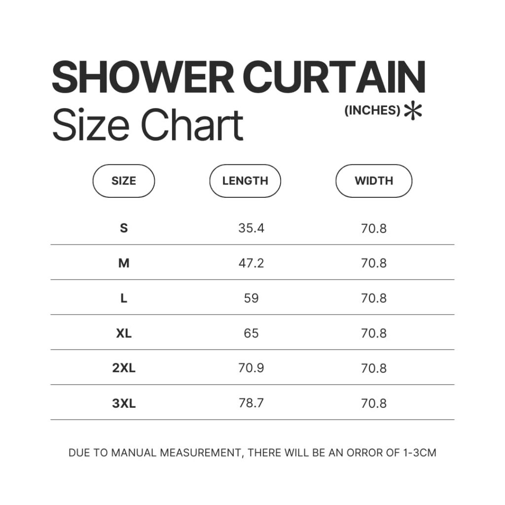 Shower Curtain Size Chart - Banana Fish Store