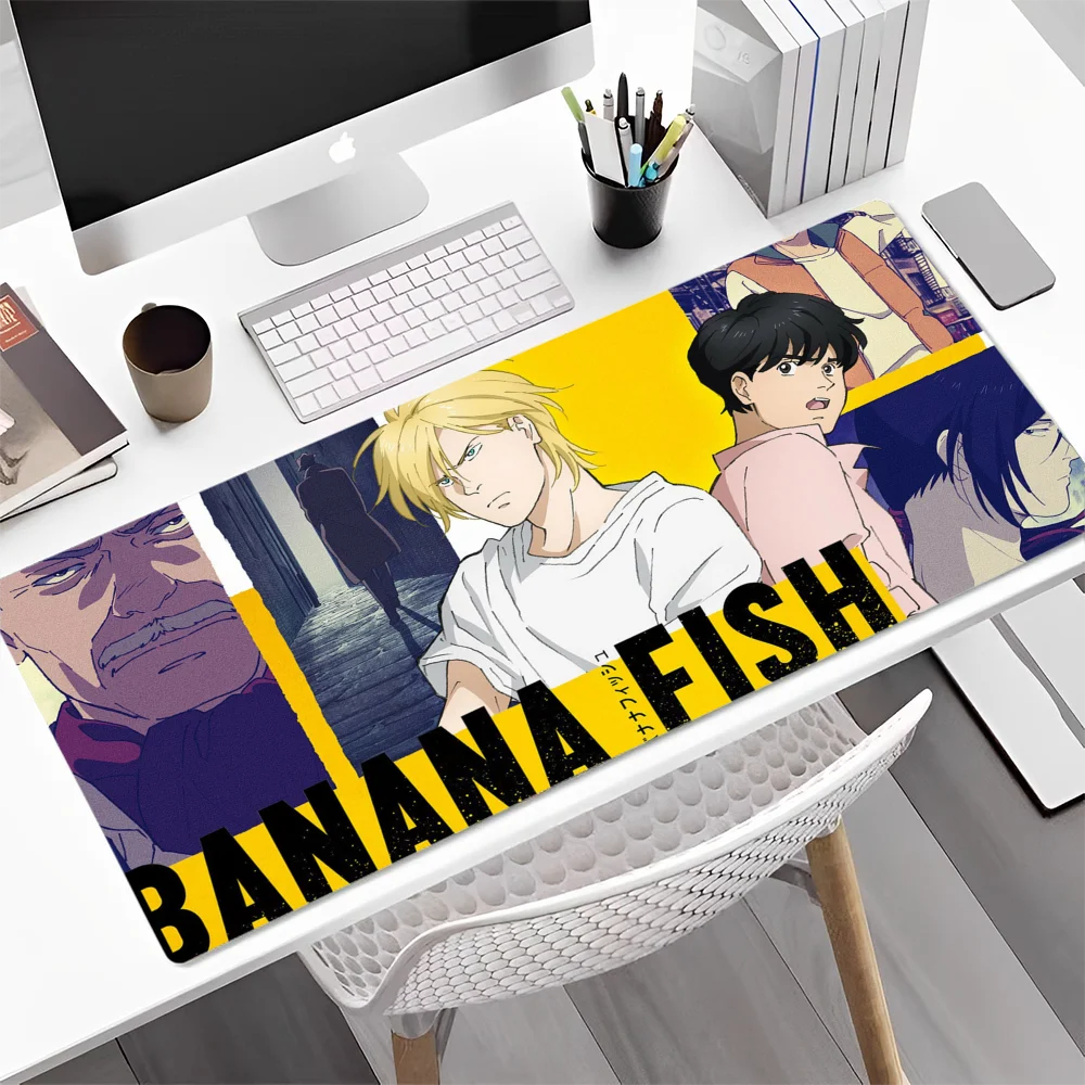 Yellow With Purple Banana Fish Anime Mousepad